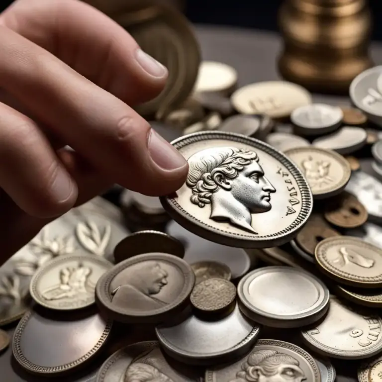 Visual representation of "drachma" - A silver coin of modern Greece.