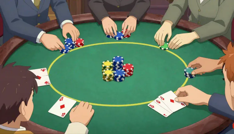 Visual representation of "ante" - The amount of money that a player must bet at the beginning of a round in a poker game.