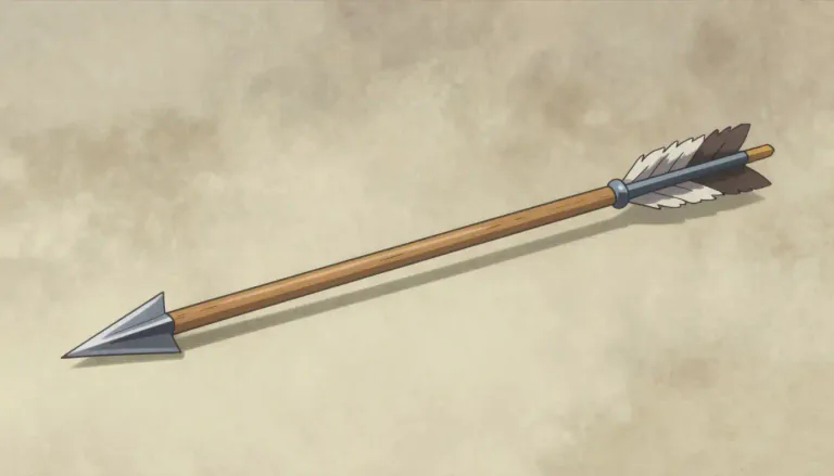 Visual representation of "arrow" - A weapon that is shot from a bow and has a sharp point at the end