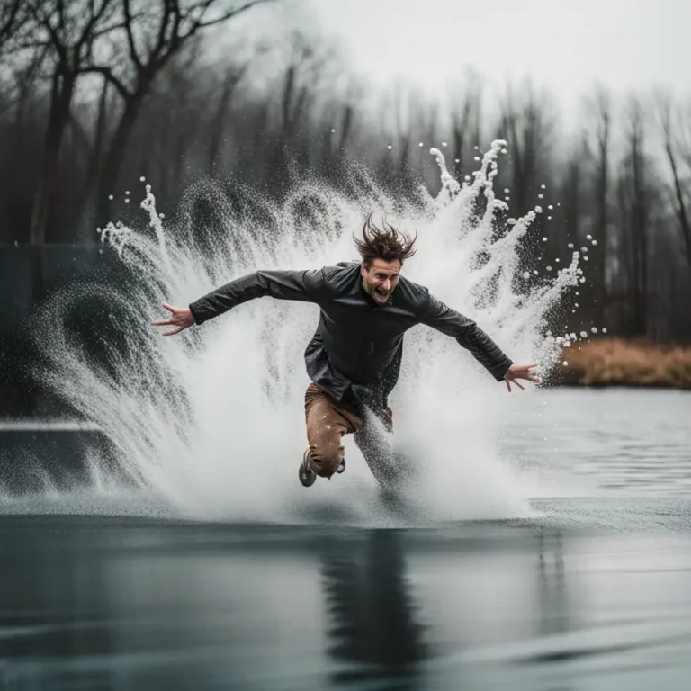 Visual representation of "plunge ahead" - Move or fall forward suddenly and uncontrollably.