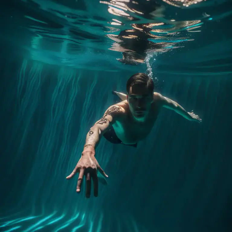 Visual representation of "touch bottom" - To make contact with the ground under a body of water