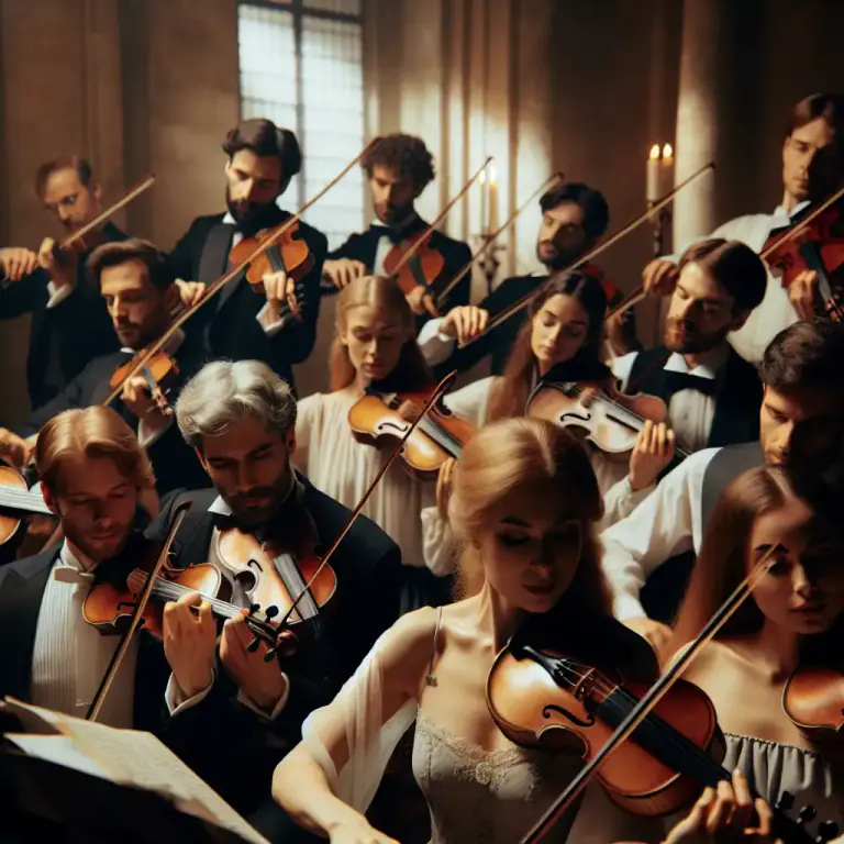 Visual representation of "consort" - A group of people, specifically musicians, who perform together.