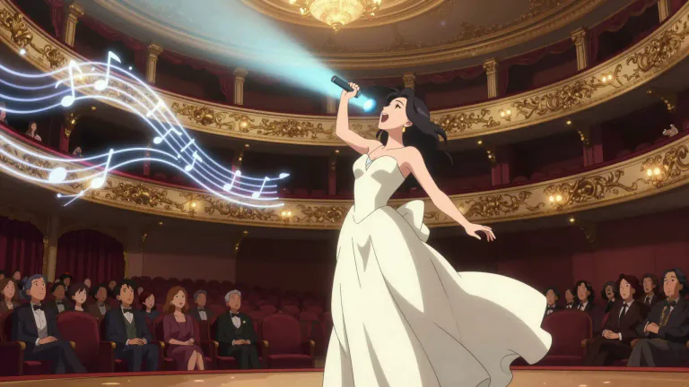 Visual representation of "operatic" - Related to or characteristic of opera
