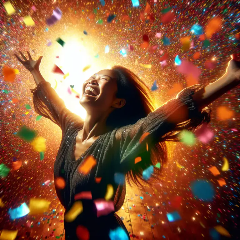 Visual representation of "high" - A period of intense excitement or happiness.
