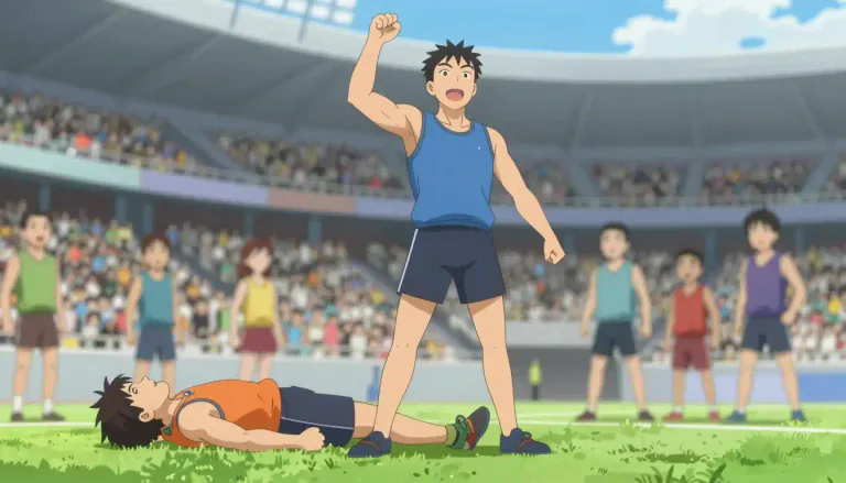 Visual representation of "smackdown" - A decisive confrontation or defeat, often used in sports or competitions.