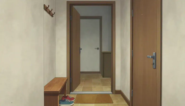 Visual representation of "vestibule" - A small hall between the outer door and the inside of a building