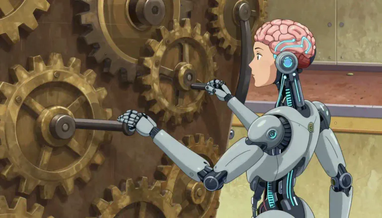 Visual representation of "hardwired" - Built to always do one particular action in a certain way, unable to change.