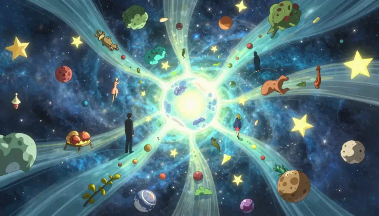 Visual representation of "monism" - A theory or belief that everything in the universe is made up of one substance or reality.