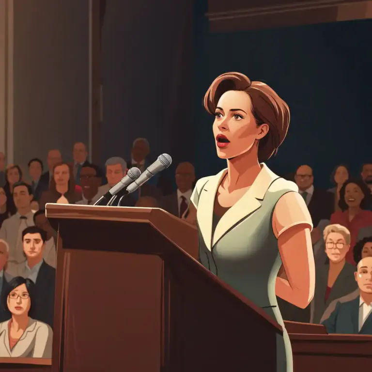 Visual representation of "speaker" - The person in a group who is chosen to make speeches and represent the group