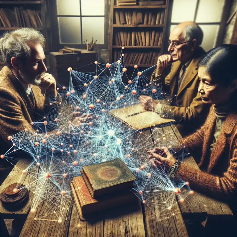 Visual representation of "rhizome" - In philosophy, a model or structure that allows many points of connection and isn't organized in a simple line or hierarchy.