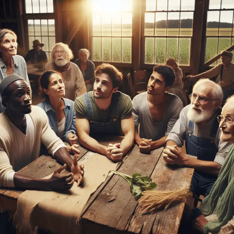 Visual representation of "grange" - A local chapter of the National Grange, a US fraternal organization that encourages families to band together to promote the economic and political well-being of the community and agriculture