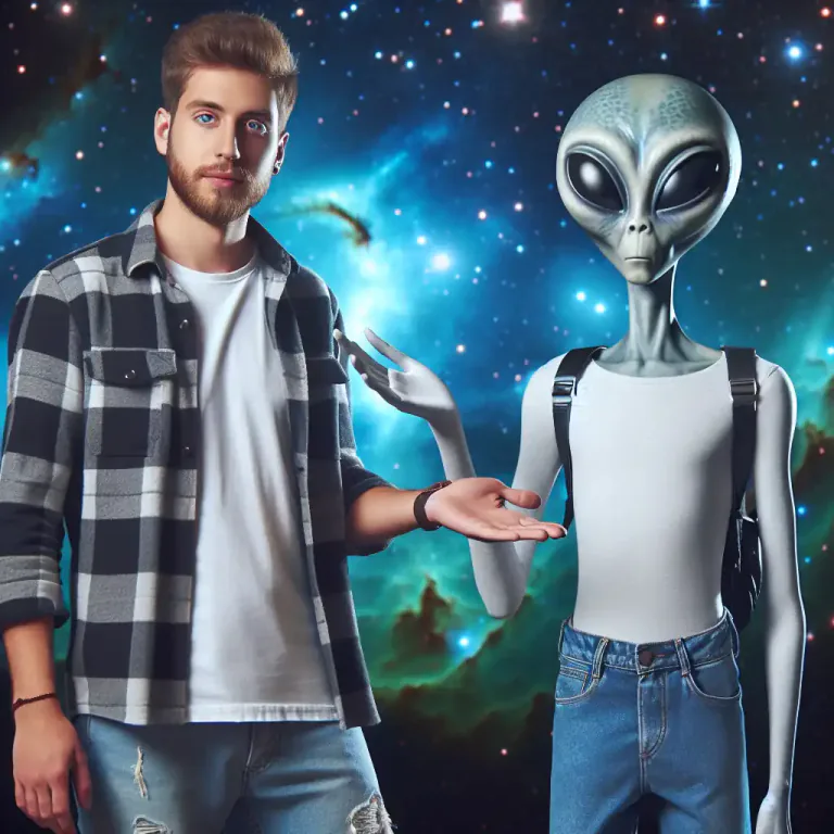 Visual representation of "earthling" - A person, often used when contrasting people with aliens in science fiction