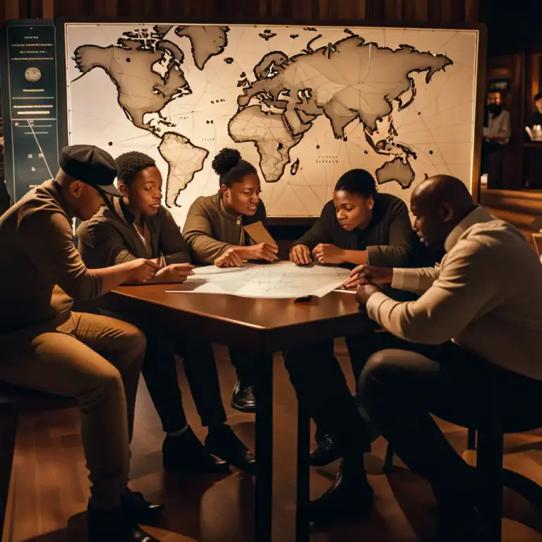 Visual representation of "set/put the world to rights" - To discuss and solve all the world's problems, usually in a lengthy conversation