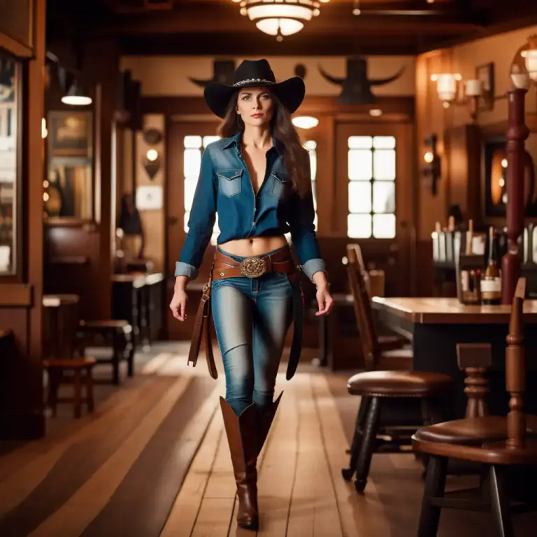 Visual representation of "cowgirl" - A girl or woman having characteristics (like courage, daring) associated with traditional cowboy culture.