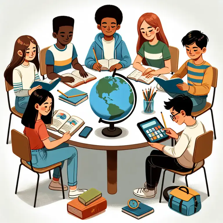 Visual representation of "seven" - A group or unit of seven people or things.