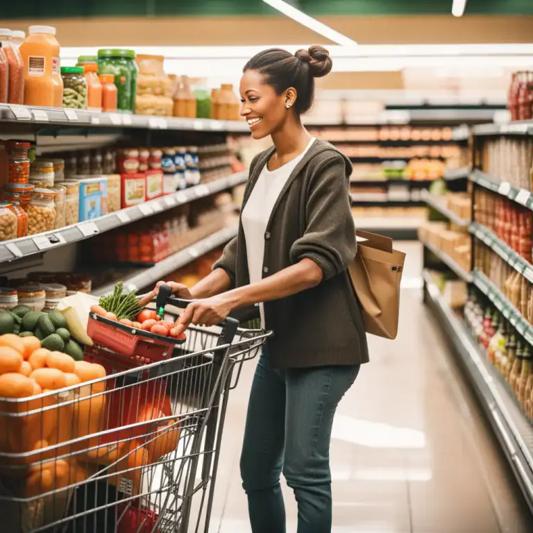 Visual representation of "cart" - A basket on wheels, used in supermarkets for carrying the goods you are buying