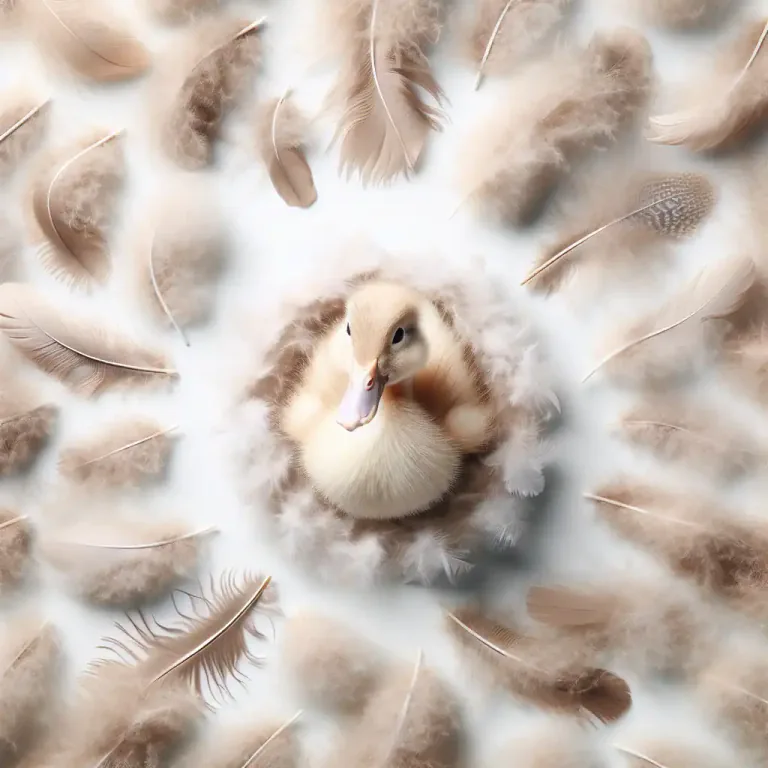 Visual representation of "down" - Soft fine fluffy feathers of birds
