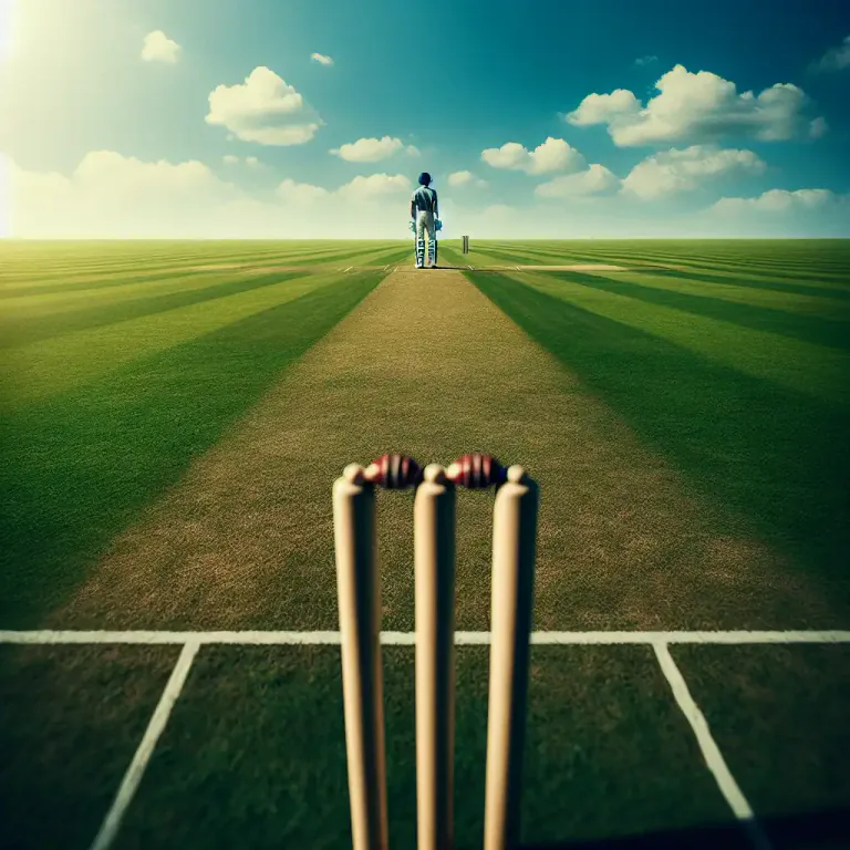 Visual representation of "long" - In cricket, further than usual from the batsman