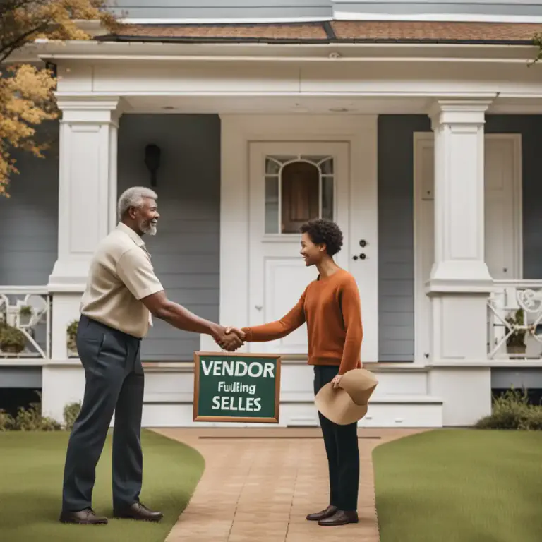 Visual representation of "vendor" - A person or group that sells something in a legal agreement.