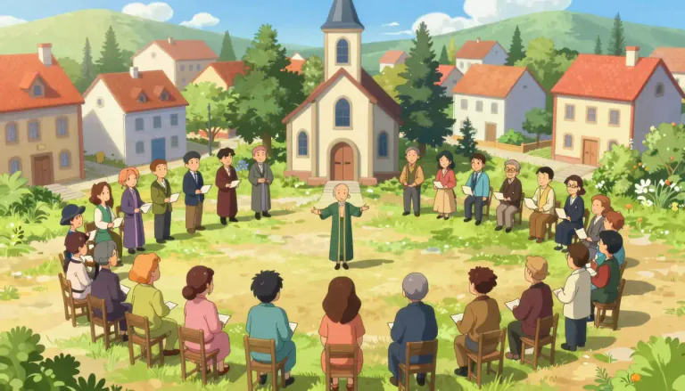 Visual representation of "congregationalism" - A type of Christian church organization where each congregation governs itself.