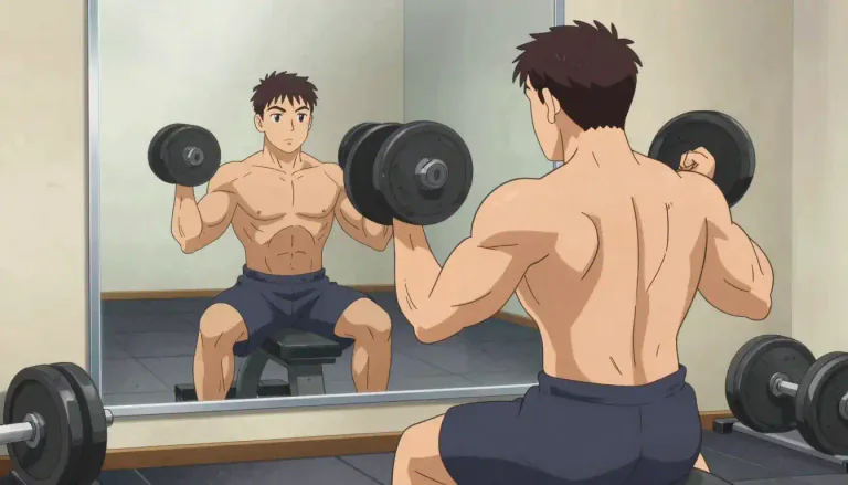 Visual representation of "bodybuilding" - The activity of doing exercises to make your muscles larger and more impressive
