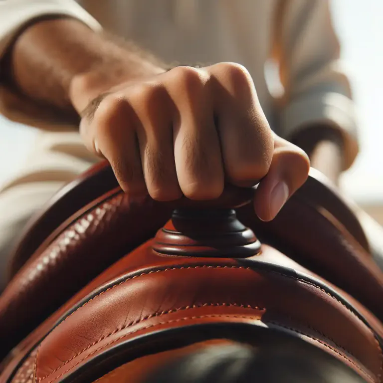 Visual representation of "pommel" - The raised front part of a horse's saddle
