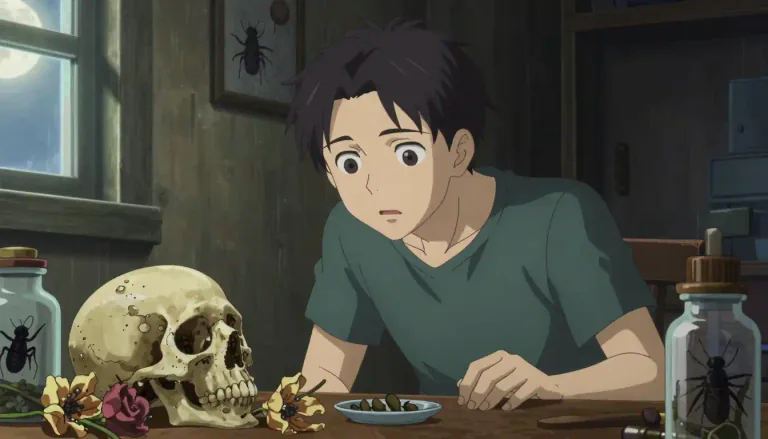 Visual representation of "morbid" - Having a strong interest in death, disease, or unpleasant things.