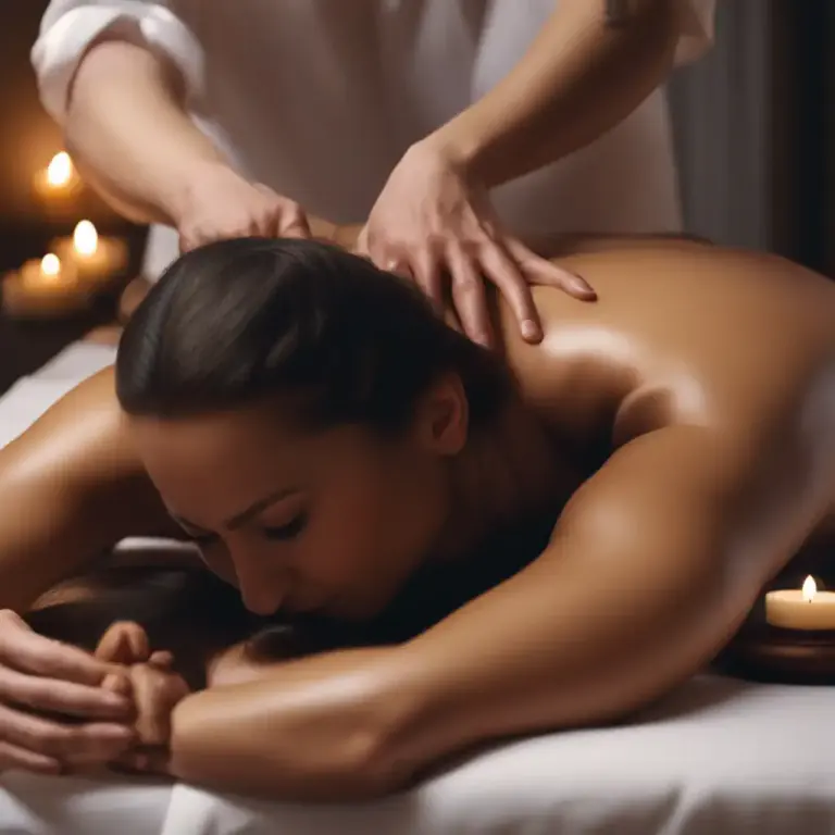 Visual representation of "rub down" - To gently massage someone's body or a part of it with a cloth or one's hands, often using oil or lotion.