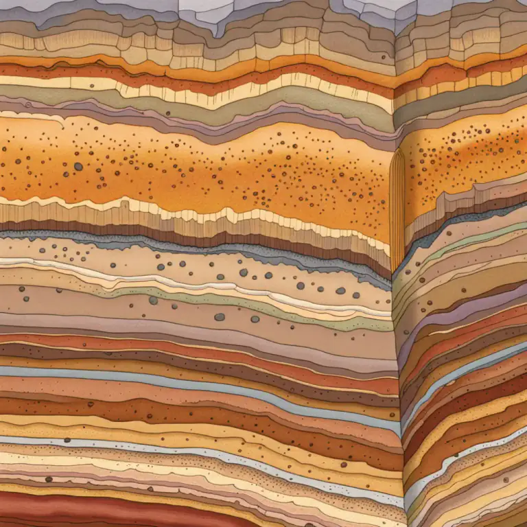 Visual representation of "stratum" - One of many layers (as in a rock formation or in the classes of a society)