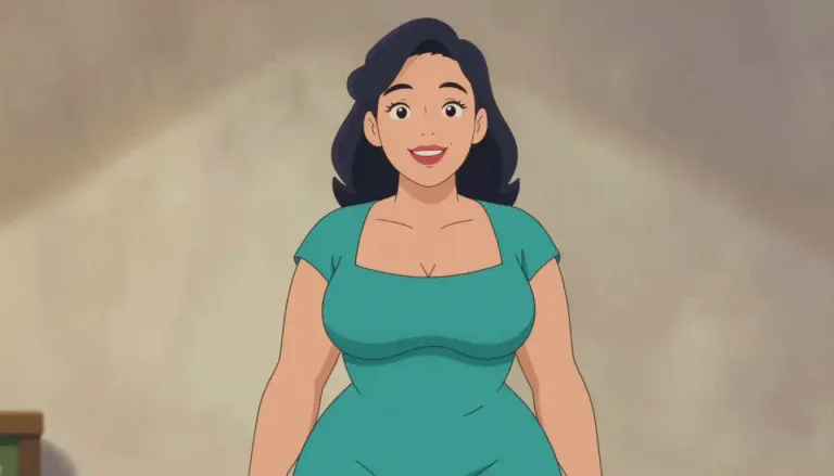 Visual representation of "bosomy" - Having a large, attractive bust