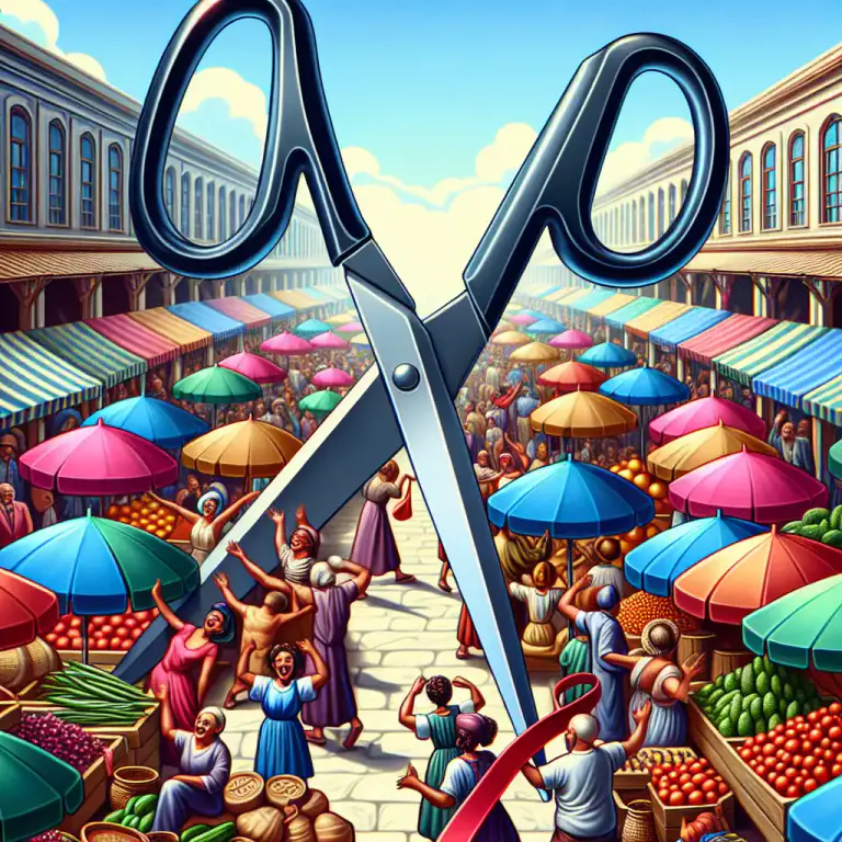 Visual representation of "liberalization" - The action of making a government, economic policy, or rules less strict
