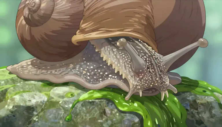 Visual representation of "radula" - A radula is a toothed, chitinous ribbon in the mouths of many mollusks, including snails, used for scraping or cutting food before ingestion.