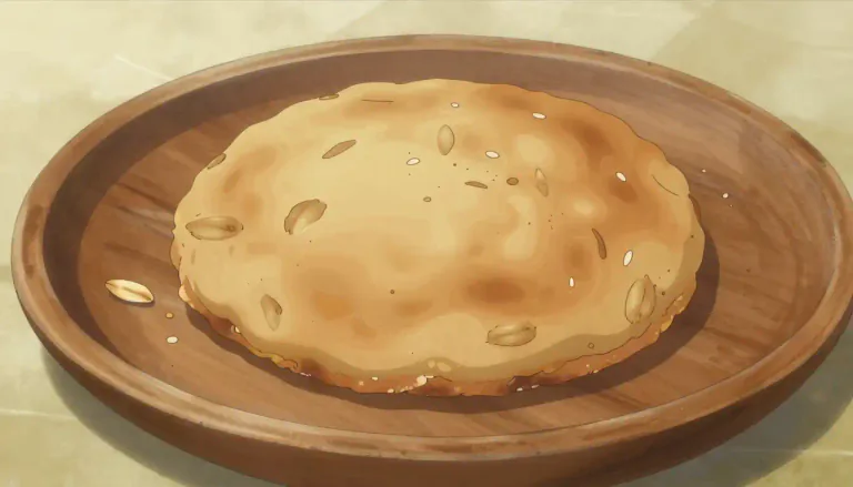 Visual representation of "oatcake" - A thin baked pancake or flatbread made mostly of oats.