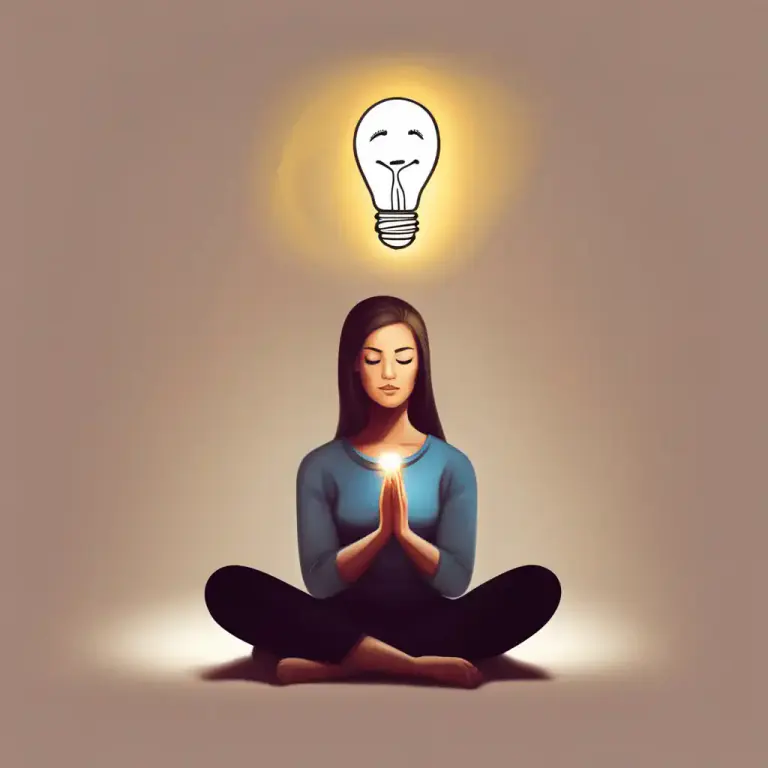 Visual representation of "seek" - To search within oneself for a solution or answer