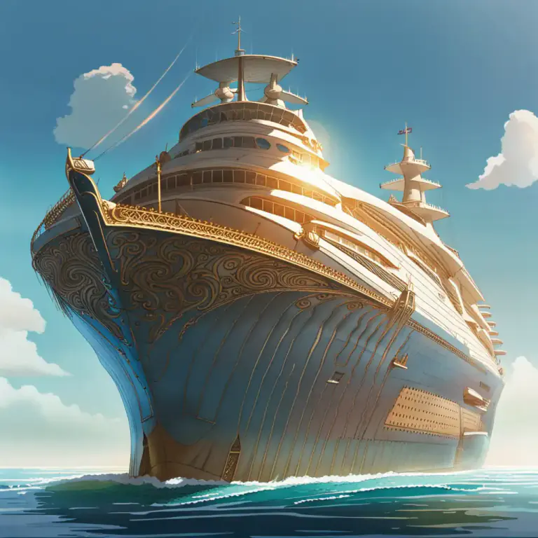 Visual representation of "proud" - A proud boat or ship is one that sits high on the water