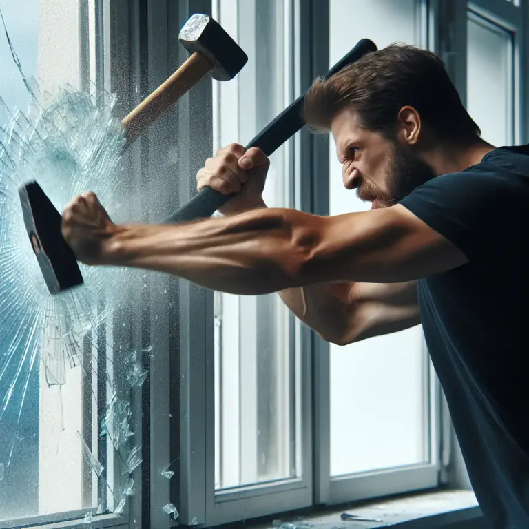 Visual representation of "smasher" - A person who destroys or breaks something violently