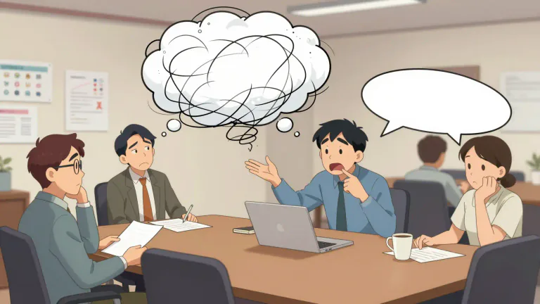 Visual representation of "waffle" - To talk or write a lot without giving any useful information or any clear answers