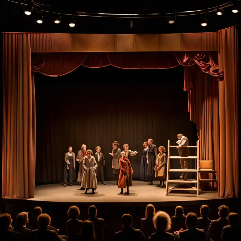 Visual representation of "danger" - In the theatre, the warning that the curtain is about to rise or fall.