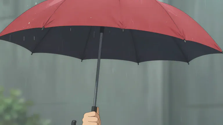 Visual representation of "umbrella" - A portable device used for protection against rain or sun
