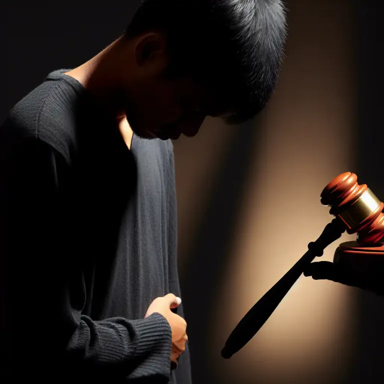 Visual representation of "guilt" - The fact of having committed a crime or done something wrong.