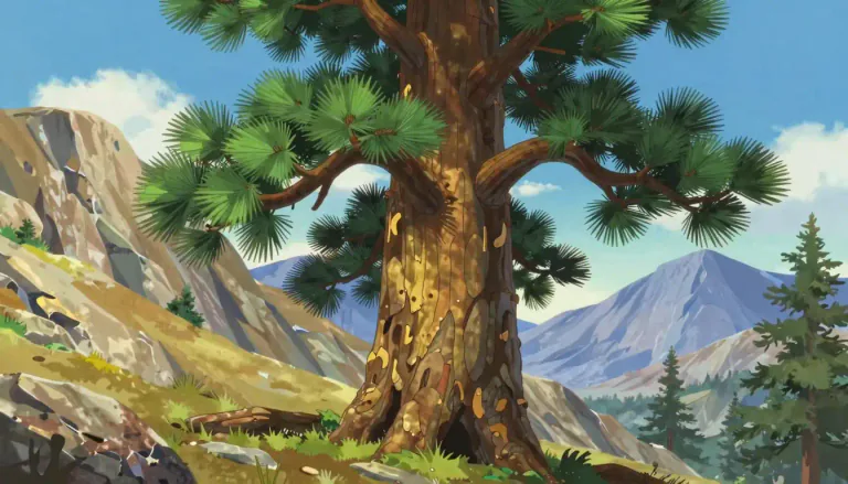 Visual representation of "ponderosa" - A species of large coniferous tree native to the western United States, commonly found in mountainous regions.