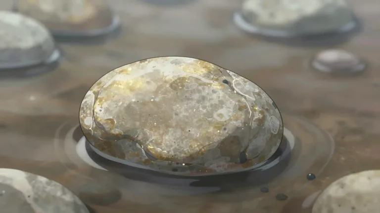 Visual representation of "pebble" - A small piece of something hard like rock.