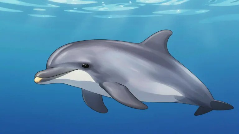 Visual representation of "bottlenose" - A type of dolphin that has a rounded forehead and a short snout.