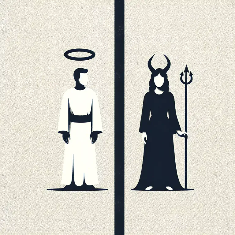 Visual representation of "manichaean" - Having a simplistic view of the world, seeing it as divided simply into good and evil.