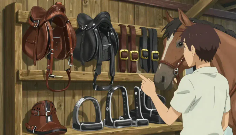 Visual representation of "saddlery" - The things that are needed for horses like harnesses and bridles