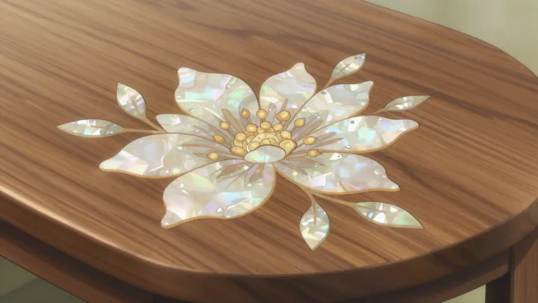 Visual representation of "inlaid" - Something, especially a design, that has been set into a surface.
