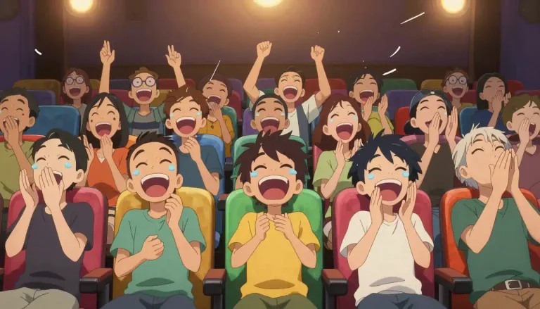 Visual representation of "hilarity" - A state or feeling of great amusement and laughter