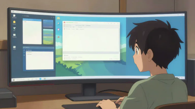 Visual representation of "ultrawide" - Referring to a display or aspect ratio that is significantly wider than the standard format, providing a broader field of view.