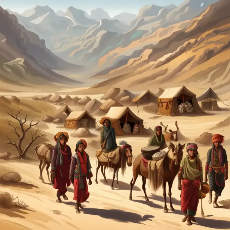 Visual representation of "wanderings" - Movements or travels from one place to another, often over large distances.