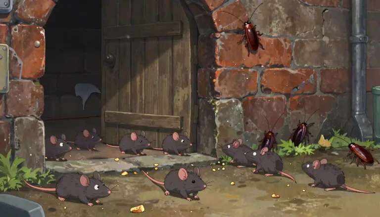 Visual representation of "vermin" - Small animals and insects that are harmful and annoying